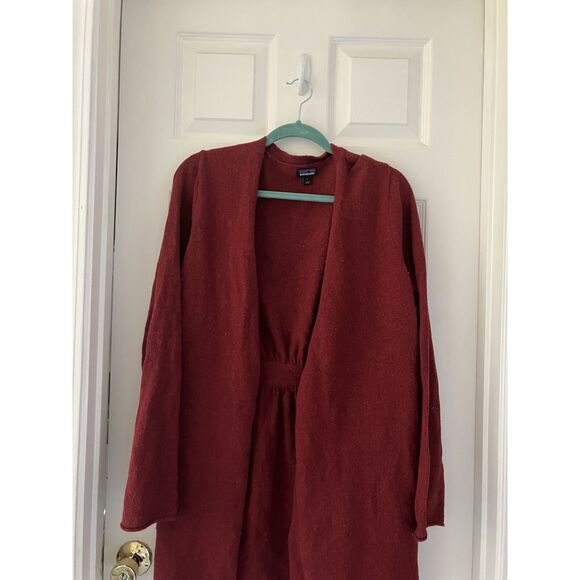 Patagonia Loislee Wrap Cardigan Womens Large Raspen Red Sweater Long Sleeve - Picture 2 of 7